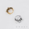 GOTHIC SKULL AND SNAKE WRAPPED FRAME 316L SURGICAL STEEL EARRING